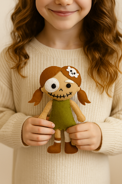 Cute Felt Doll ZomBetty Sewing Pattern With Instruction