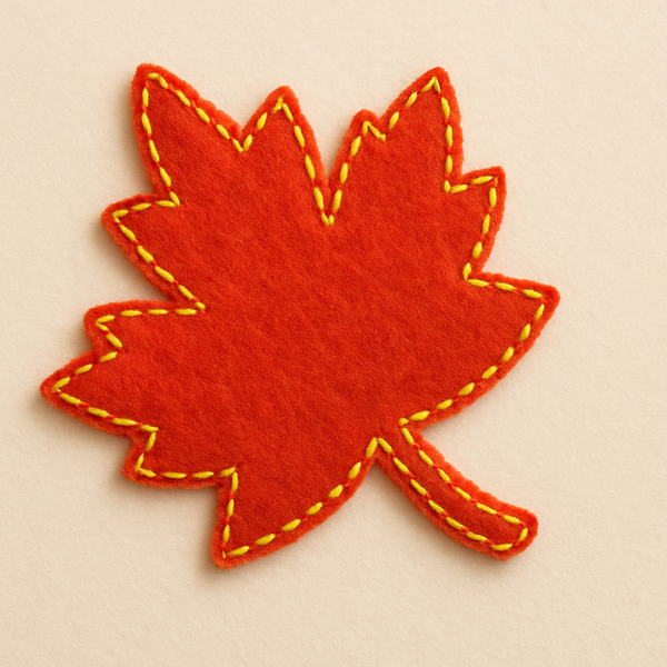 Felt Ornament Mapelle Leaf Sewing Pattern With Instruction