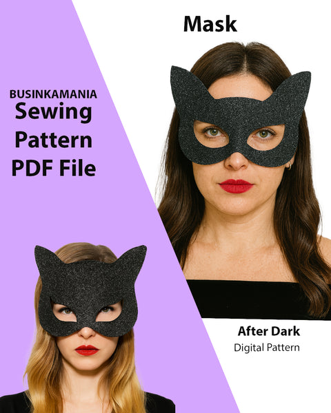 Cat Mask After Dark – Halloween Craft PDF Pattern