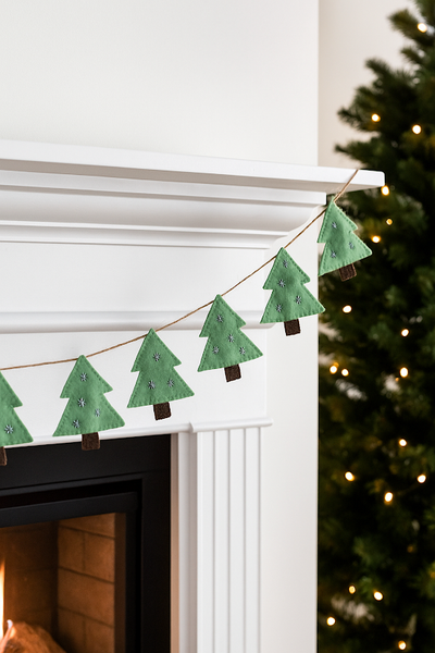 Christmas Garland "Evergreen" Felt Sewing Pattern With Instruction