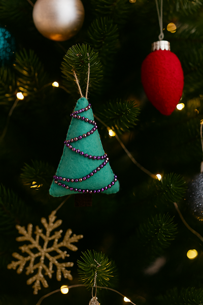 Christmas Garland "Pine Tree" Felt Sewing Pattern With Instruction