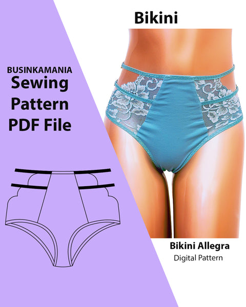 "Allegra" Bikini Panties Sewing Pattern – Luxury High Waist Design