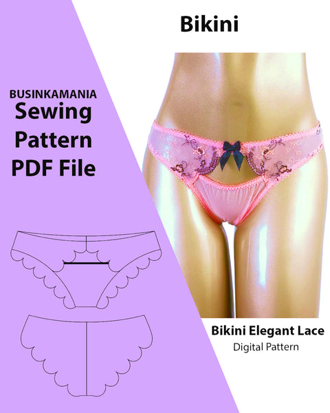 "Elegant Lace" Bikini Panties Sewing Pattern – Beginner Friendly