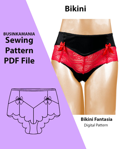 Bikini "Fantasia" Panties Sewing Pattern – Elegant DIY Underwear