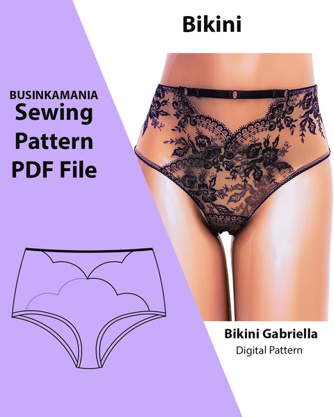 Gabriella Bikini Panties Sewing Pattern Luxurious Adjustable Fit