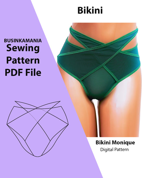 "Monique" Bikini Panties Sewing Pattern Create Swimwear or Underwear