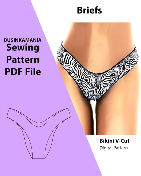 Beginner-Friendly V-Cut Bikini Panties & Swimwear Sewing Pattern