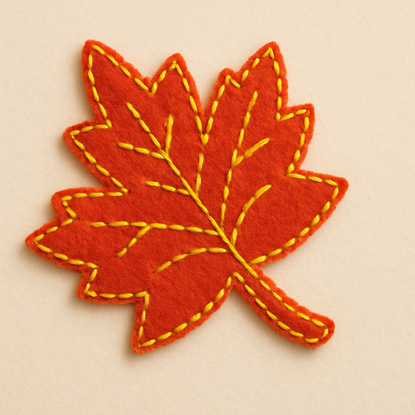 Felt Ornament Mapelle Leaf Sewing Pattern With Instruction