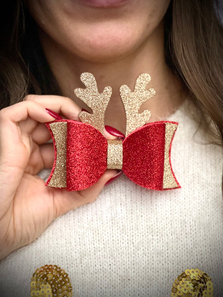 No Sewing Christmas Tree Ornament Pattern – Deer Bow DIY Craft