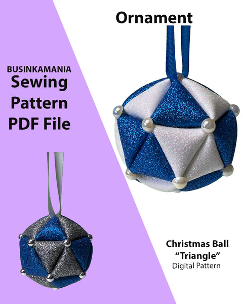 No Sewing Christmas Tree Ornament Pattern – Triangle Ball DIY Craft