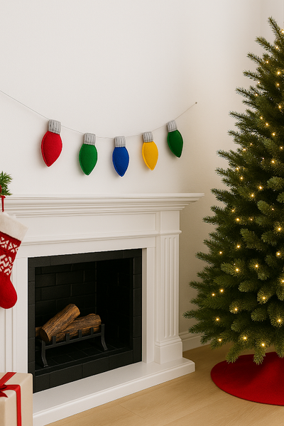Christmas Garland "Lights" Felt Sewing Pattern With Instruction