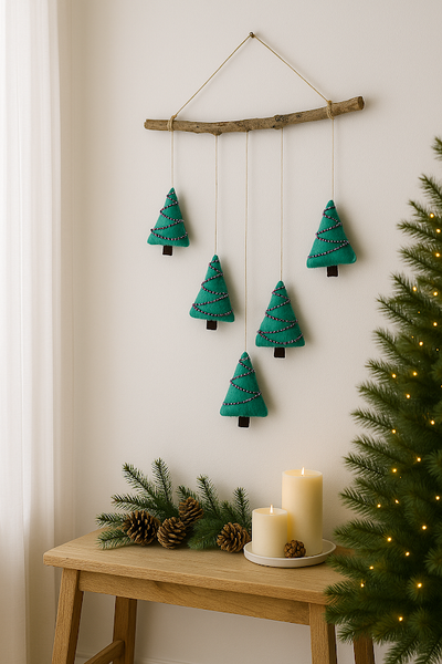 Christmas Garland "Pine Tree" Felt Sewing Pattern With Instruction