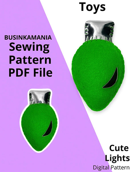 Christmas Garland "Lights" Felt Sewing Pattern With Instruction