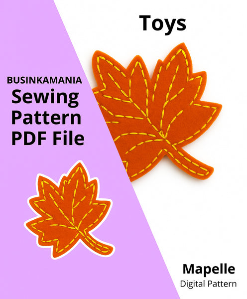 Felt Ornament Mapelle Leaf Sewing Pattern With Instruction
