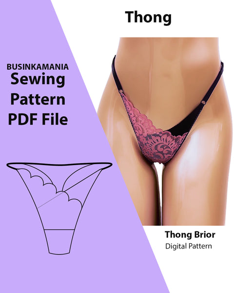 Thong "Brior" Panties Sewing Pattern – Beginner-Friendly with Adjustable Straps