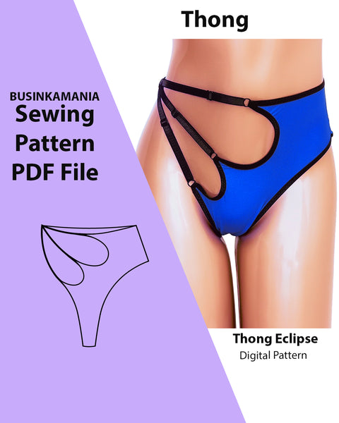 Adjustable "Eclipse" Thong Sewing Pattern – Perfect for Lingerie or Swimwear