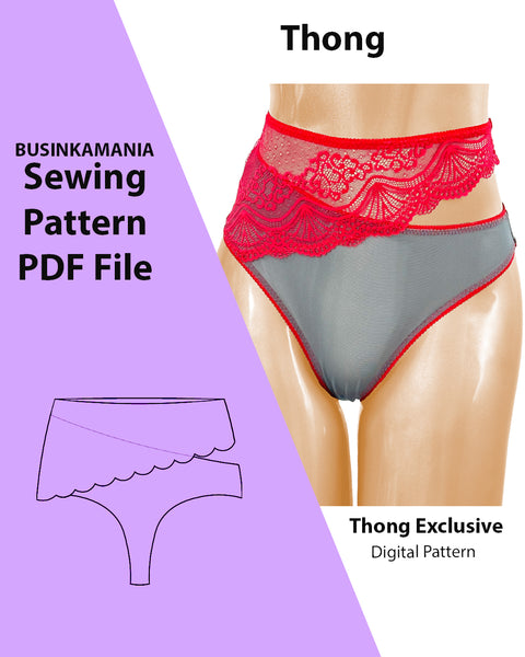 Exclusive DIY Thong Panties Pattern – High Waist, Asymmetrical Cut
