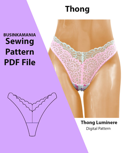 V-Cut Thong Panties Sewing Pattern "Luminere" – DIY Stunning Underwear