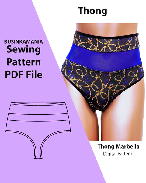 "Marbella" Thong Panties Sewing Pattern – DIY Underwear & Swimwear