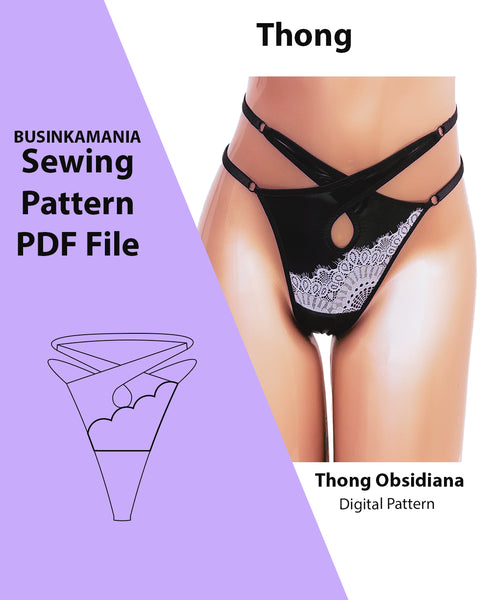 "Obsidiana" Thong Sewing Pattern – Beginner-Friendly, Adjustable Fit