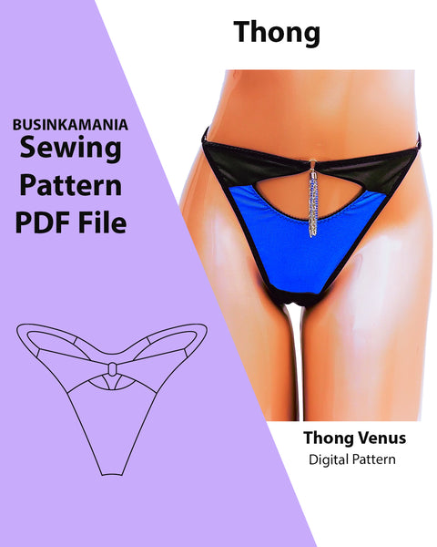 "Venus" Thong Sewing Pattern Adjustable Fit and Beginner Friendly