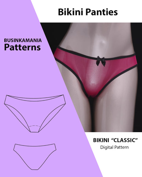 Bikini Panties Sewing Pattern – "Classic" Low Waist DIY Underwear