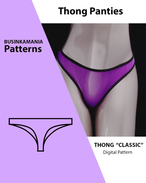 "Classic" Thong Panties Pattern with Video Tutorial – DIY Underwear