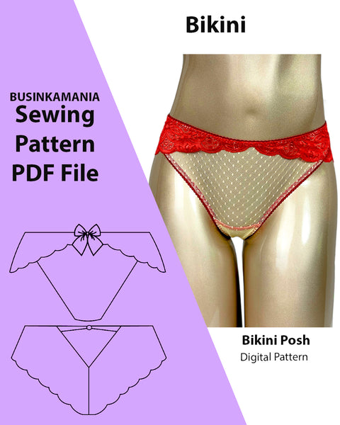 Bikini "Posh" Panties Sewing Pattern – Beginner-Friendly DIY Underwear