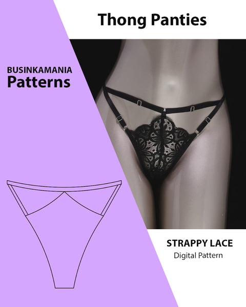 "Strappy Lace" Thong Panties Sewing Pattern – Beginner Friendly DIY