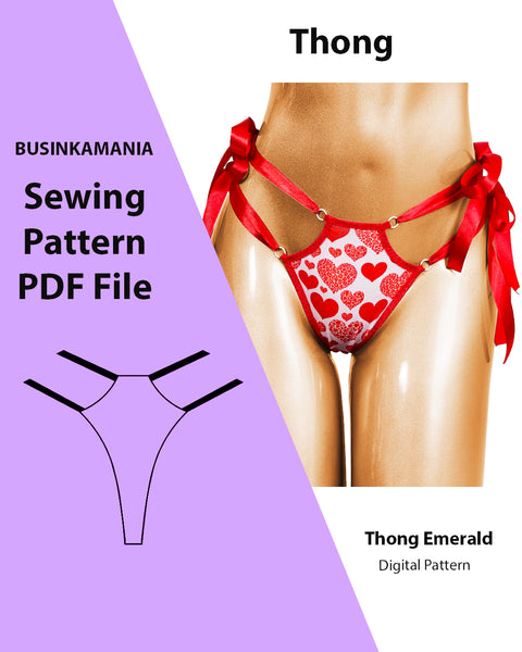 Thong "Emerald" Panties Sewing Pattern – Adjustable and Easy