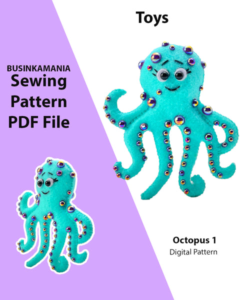 Octopus 1 Felt Toy Sewing Pattern
