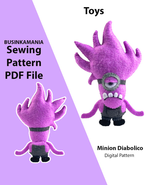 Выкройка для шитья войлочной игрушки Minion Diabolico