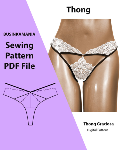 Tongue Panties "Graciosa" Sewing Pattern – Lace DIY Underwear