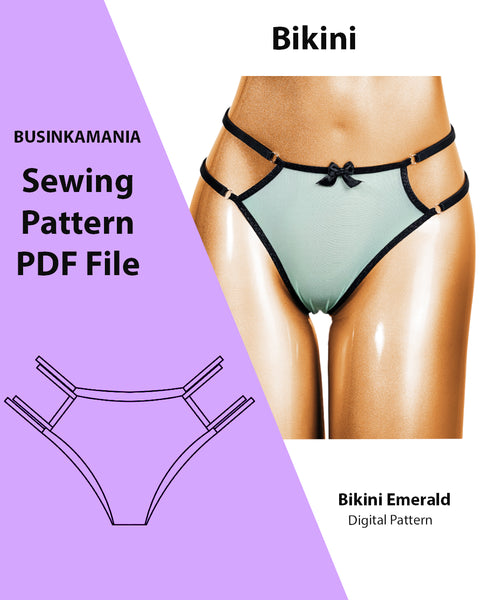DIY Bikini "Emerald" Panties Sewing Pattern – Beginner-Friendly
