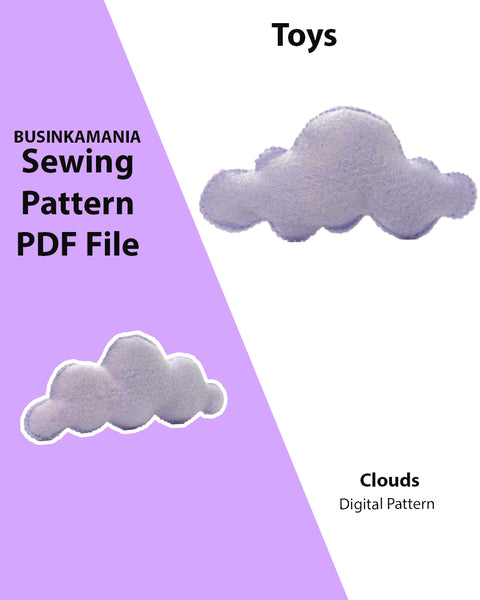 Clouds Toy Felt Sewing Pattern