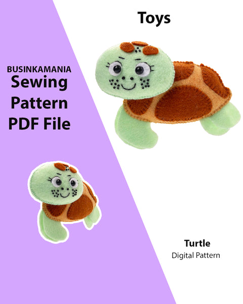 Turtle Toy Felt Sewing Pattern