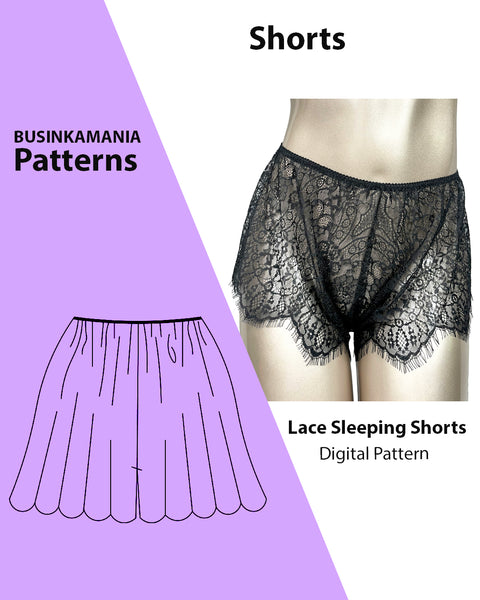 Cozy Lace Sleeping Shorts Sewing Pattern with Video Instruction