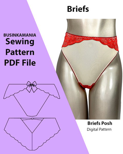 "Posh" Briefs Sewing Pattern – Beginner-Friendly High-Waisted Knickers