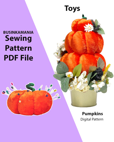 Soft Halloween DIY Stacked Pumpkin Topiary Sewing Pattern