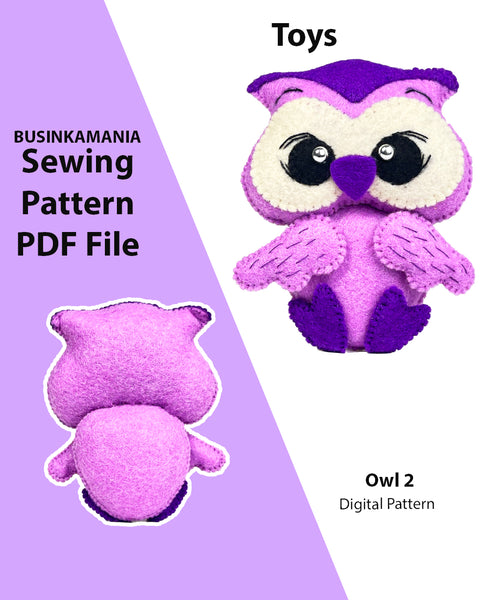 Owl 2 Toy Felt Sewing Pattern
