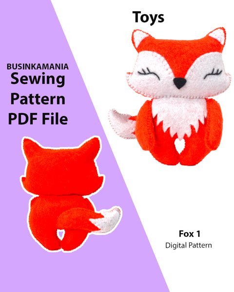 Fox 1 Felt Toy Sewing Pattern