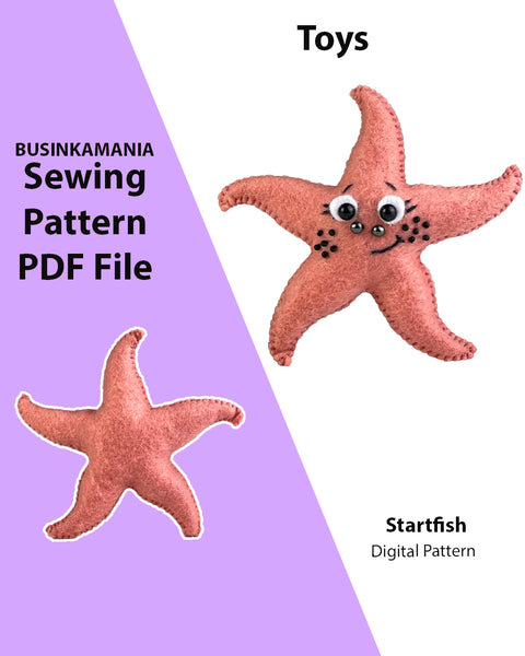Starfish Felt Toy Sewing Pattern