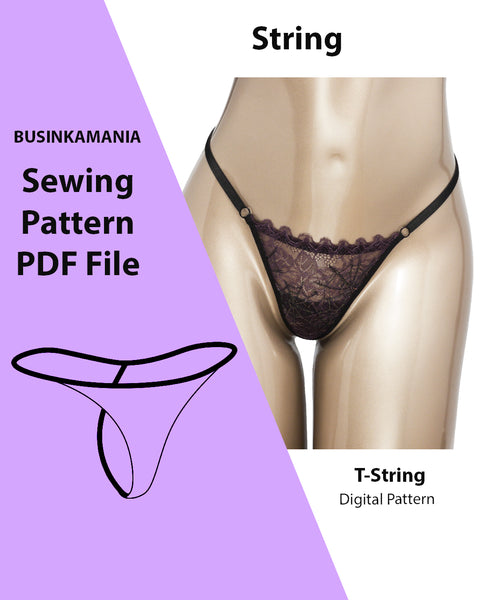 Easy DIY T-String Thong Panties Sewing Pattern with Video Tutorial
