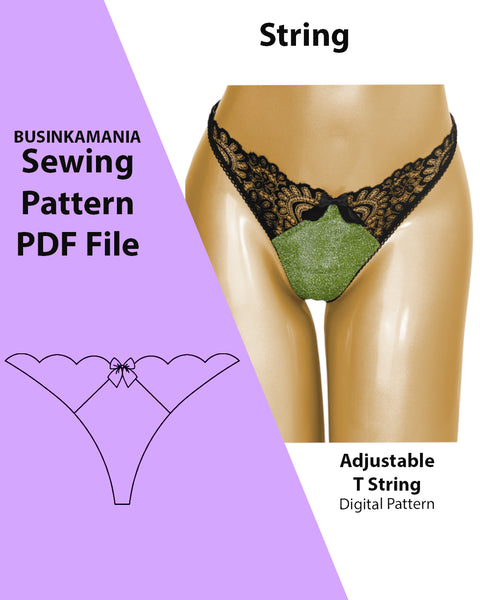 Adjustable T-String Panties Sewing Pattern – Beginner-Friendly DIY