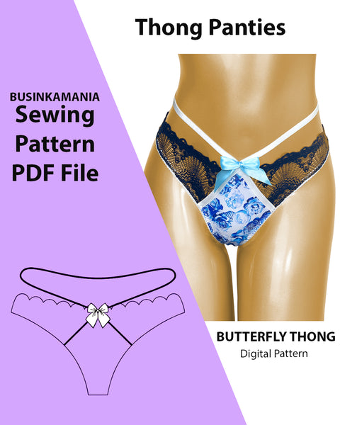 Make Beginner-Friendly "Butterfly" Thong Panties With Sewing Pattern