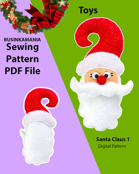 Santa Claus 1 Felt Toy Sewing Pattern
