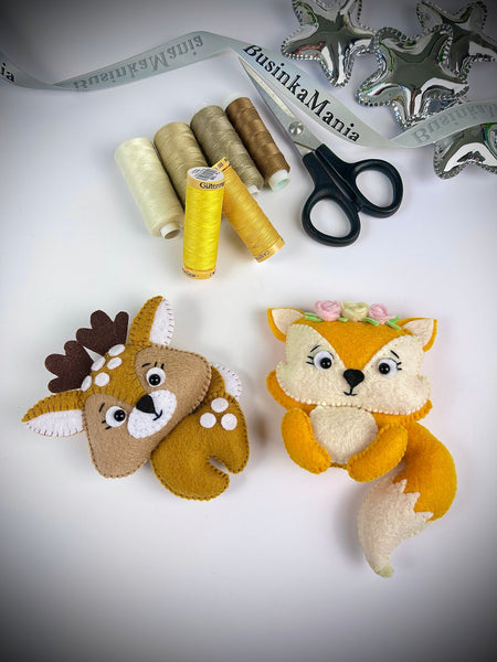 Fox 2 Felt Toy Sewing Pattern