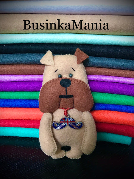 Bulldog Toy Felt Sewing Pattern