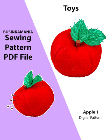 Apple 1 Felt Toy Sewing Pattern