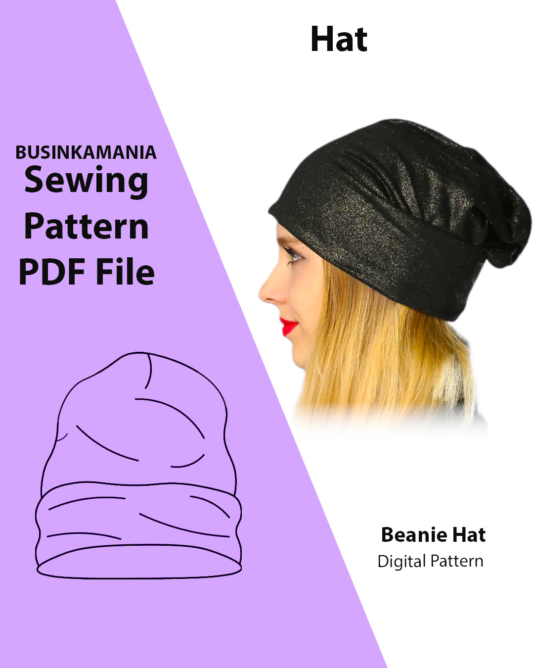 Beanie Hat Sewing Pattern BusinkaMania